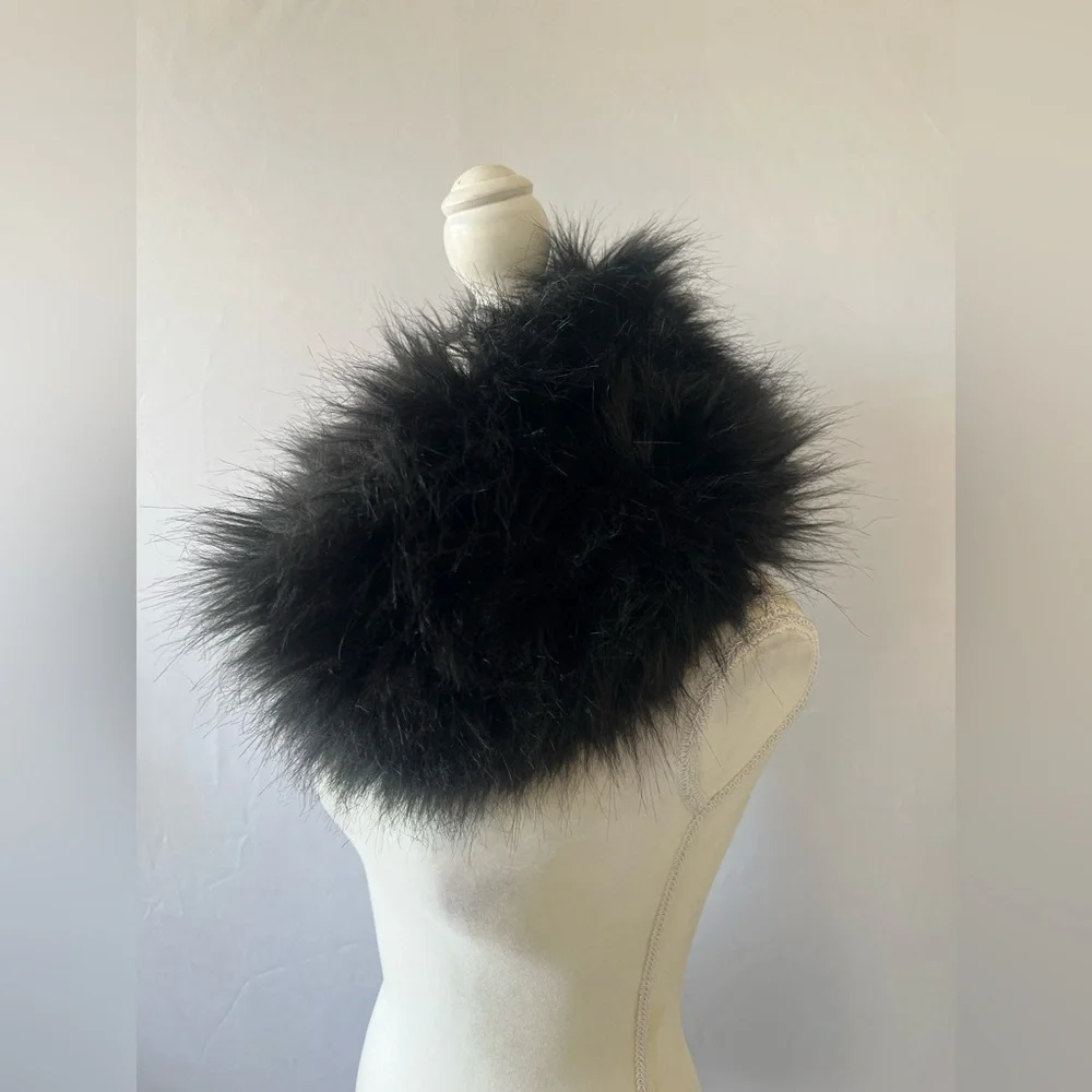 Black Faux Fur Infinity Scarf